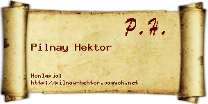 Pilnay Hektor névjegykártya